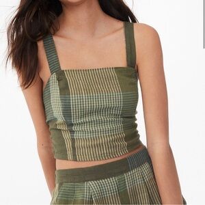 Plaid Green Crop Top